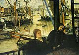 James Abbott Mcneill Whistler Famous Paintings - Wapping on Thames